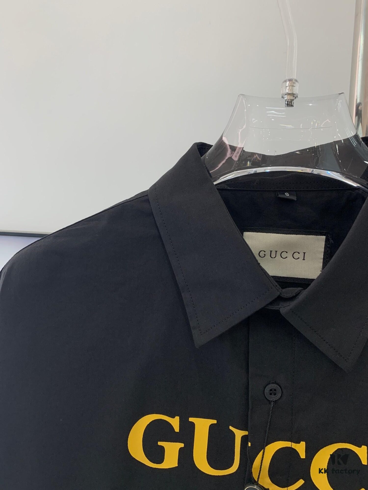 69311c32908475d562cd9206 New Gucci Red-Green Double Ring Print Checked Oversized Logo Button Shirt