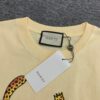 69311c87908475d562cd9221 New GUCCI 2024 Leopard Print Letter Short Sleeve T-Shirt in Beige, Paw Design, Unisex Couples Style