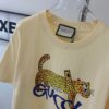 69311c8b908475d562cd9223 New GUCCI 2024 Leopard Print Letter Short Sleeve T-Shirt in Beige, Paw Design, Unisex Couples Style