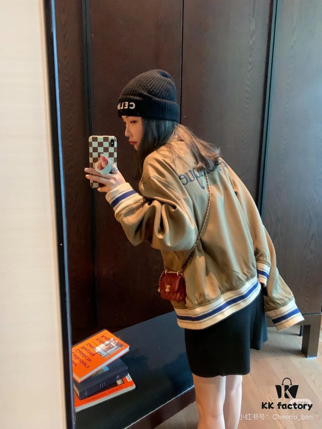 69311de6908475d562cd9289 GUCCI Fall New Arrival Reversible Baseball Jacket Unisex Pilot Coat