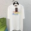 GUCC 25SS Spring/Summer T-Shirt! Black and White Printed Crew Neck Short Sleeve Tee!