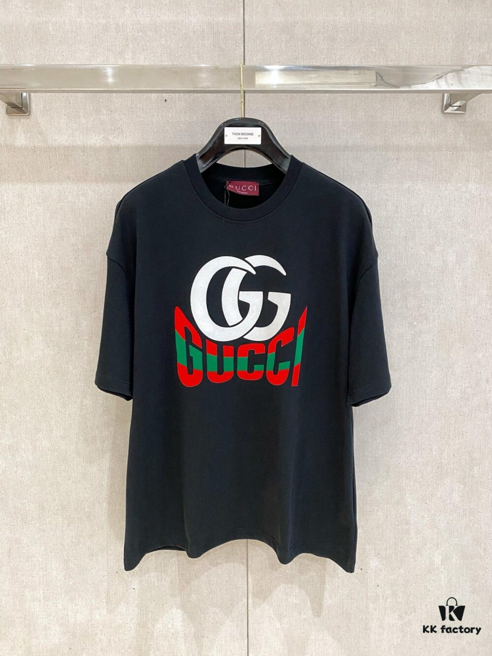 693121d8908475d562cd939b GU Double G Logo Printed Men's Oversized Short Sleeve T-Shirt