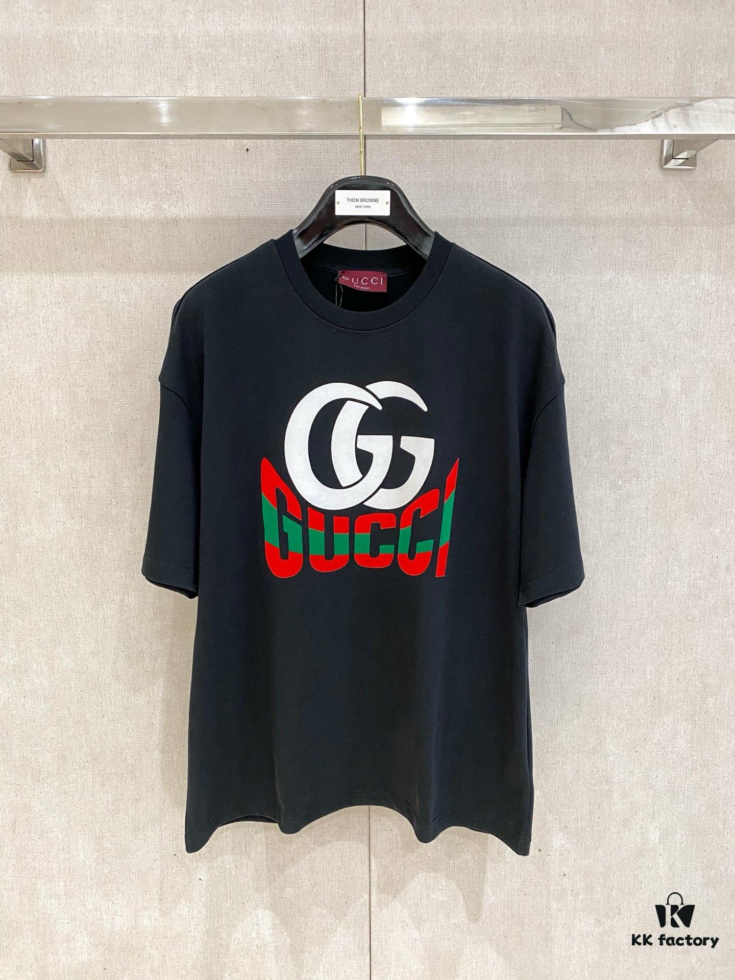 693121d8908475d562cd939b GU Double G Logo Printed Men's Oversized Short Sleeve T-Shirt