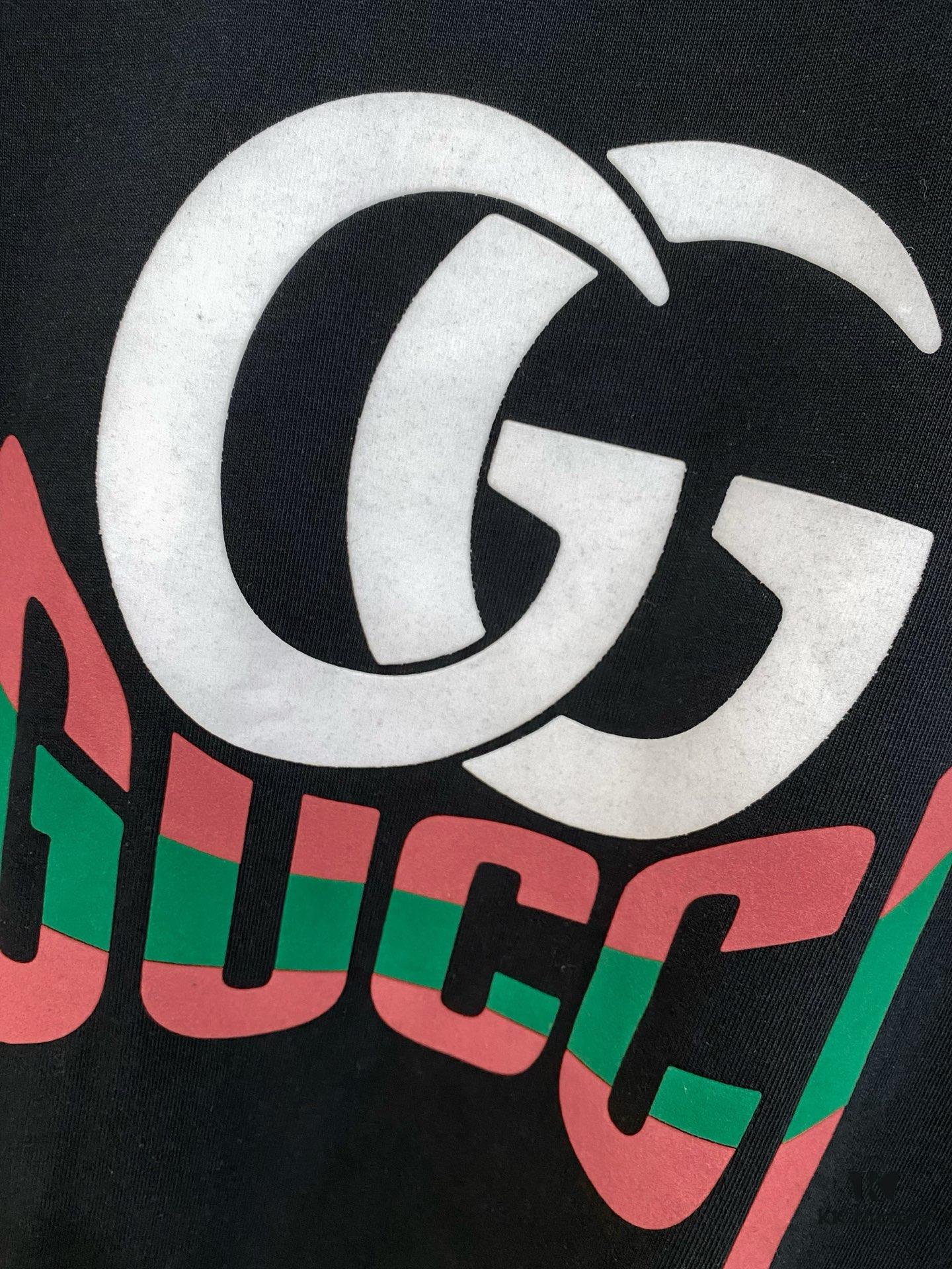 693121de908475d562cd939d GU Double G Logo Printed Men's Oversized Short Sleeve T-Shirt