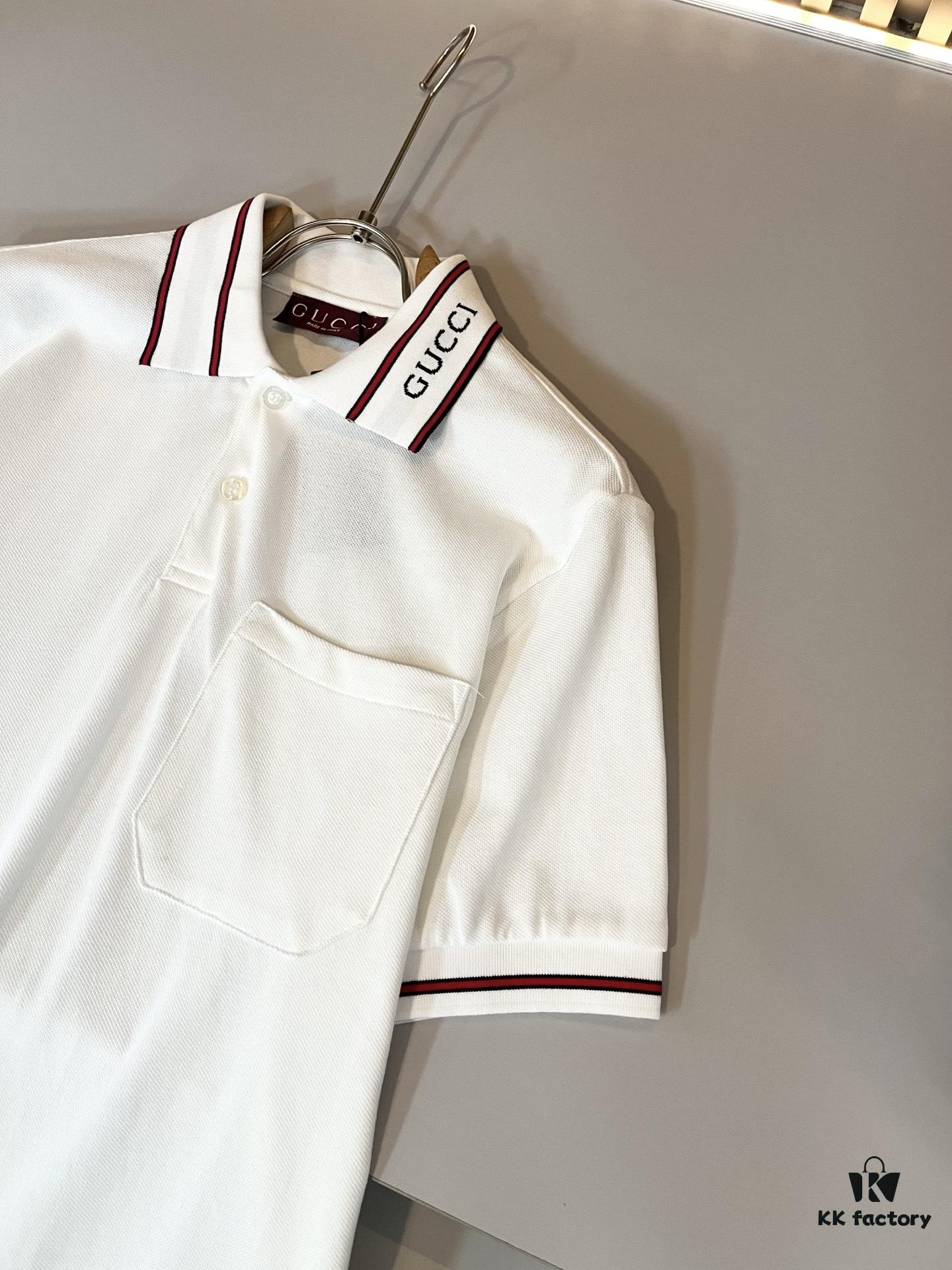 69312236908475d562cd93ba GUC*I GUJIA 2025 Spring/Summer New Short-Sleeve Polo Shirt, Exclusive Release via Trading Company Channel, Synchronized with Official Website Launch! G Brand Spring/Summer Collection Couples' Style Now Available with Knitted Logo on Collar