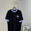 6931223f908475d562cd93bd GUCC* Trendy Brand 2025 New Round Neck T-Shirt, Unisex Style – Must-Have Bestseller with Customized 3D GG Embroidery on Chest, Ribbed Collar and Cuffs in Blue for Youthful Look, Fashionable Color Matching, Made from 260g Premium Cotton for Superior Comfort and Soft Texture