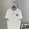 69312246908475d562cd93bf GUCC* Trendy Brand 2025 New Round Neck T-Shirt, Unisex Style – Must-Have Bestseller with Customized 3D GG Embroidery on Chest, Ribbed Collar and Cuffs in Blue for Youthful Look, Fashionable Color Matching, Made from 260g Premium Cotton for Superior Comfort and Soft Texture