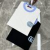 69312255908475d562cd93c5 GUCC* Trendy Brand 2025 New Round Neck T-Shirt, Unisex Style – Must-Have Bestseller with Customized 3D GG Embroidery on Chest, Ribbed Collar and Cuffs in Blue for Youthful Look, Fashionable Color Matching, Made from 260g Premium Cotton for Superior Comfort and Soft Texture