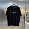 6931225c908475d562cd93c7 GUCC Vintage 25S New Short Sleeve T-Shirt Unisex – Classic Logo Print Design with Collar Spray Paint Style, 260g Pure Cotton Fabric, Soft and Comfortable, Premium Look