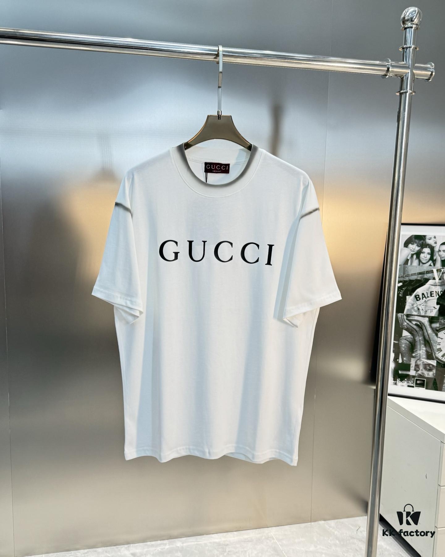 69312263908475d562cd93c9 GUCC Vintage 25S New Short Sleeve T-Shirt Unisex – Classic Logo Print Design with Collar Spray Paint Style, 260g Pure Cotton Fabric, Soft and Comfortable, Premium Look