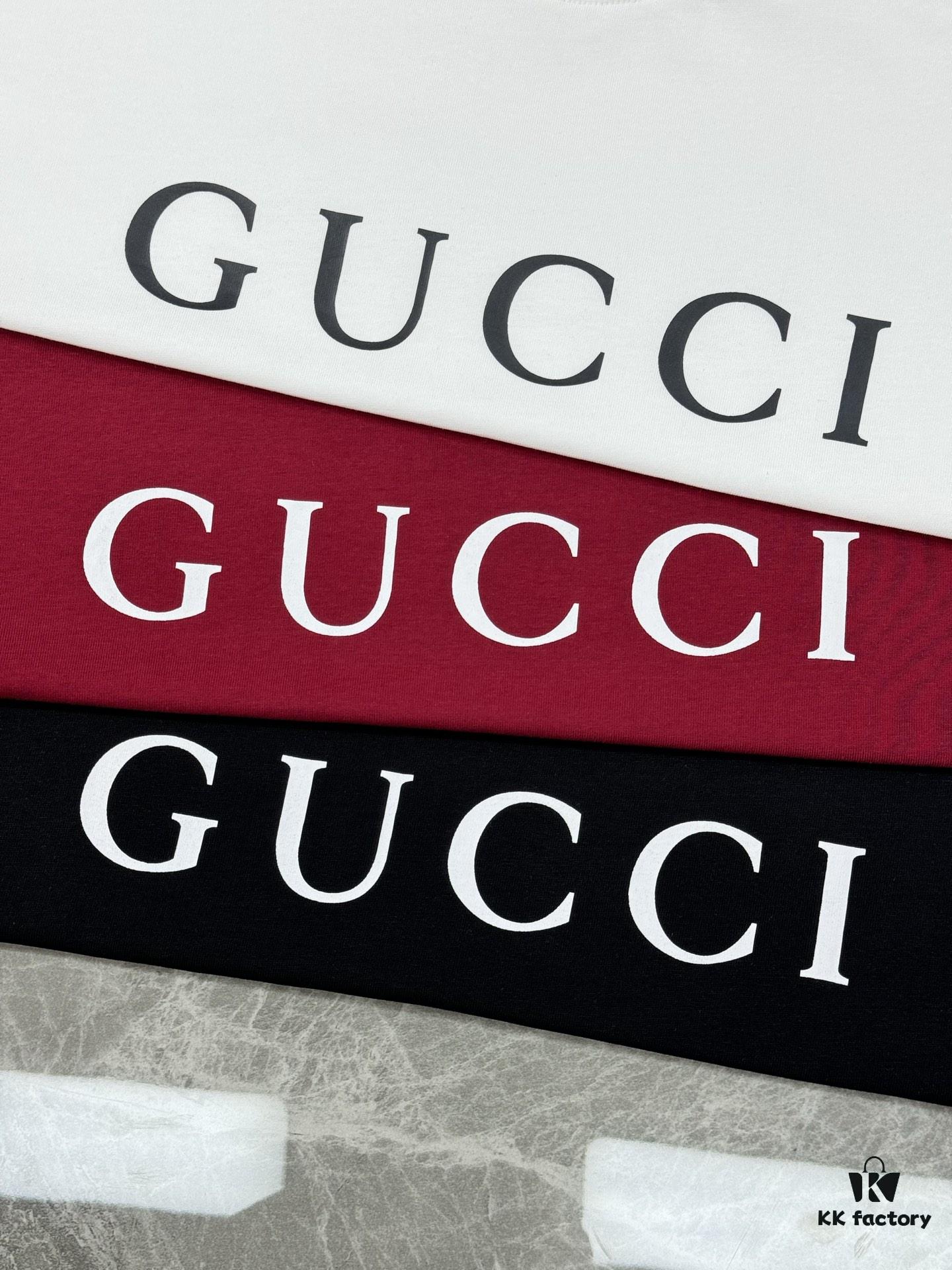 6931226b908475d562cd93cc GUCC Vintage 25S New Short Sleeve T-Shirt Unisex – Classic Logo Print Design with Collar Spray Paint Style, 260g Pure Cotton Fabric, Soft and Comfortable, Premium Look
