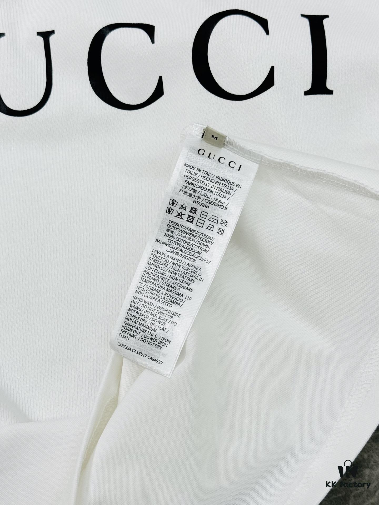 6931226d908475d562cd93cd GUCC Vintage 25S New Short Sleeve T-Shirt Unisex – Classic Logo Print Design with Collar Spray Paint Style, 260g Pure Cotton Fabric, Soft and Comfortable, Premium Look
