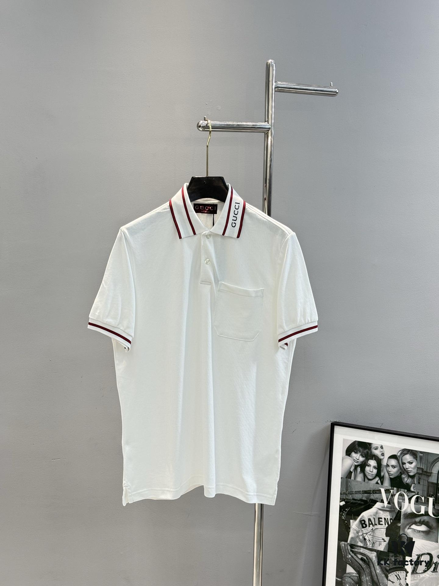 69312297908475d562cd93d9 GUCCI 2025 SS Piqué Cotton Short-Sleeve Polo Shirt with Embroidered Logo, Contrasting Jacquard Rib Collar and Custom Laser Mother-of-Pearl Buttons