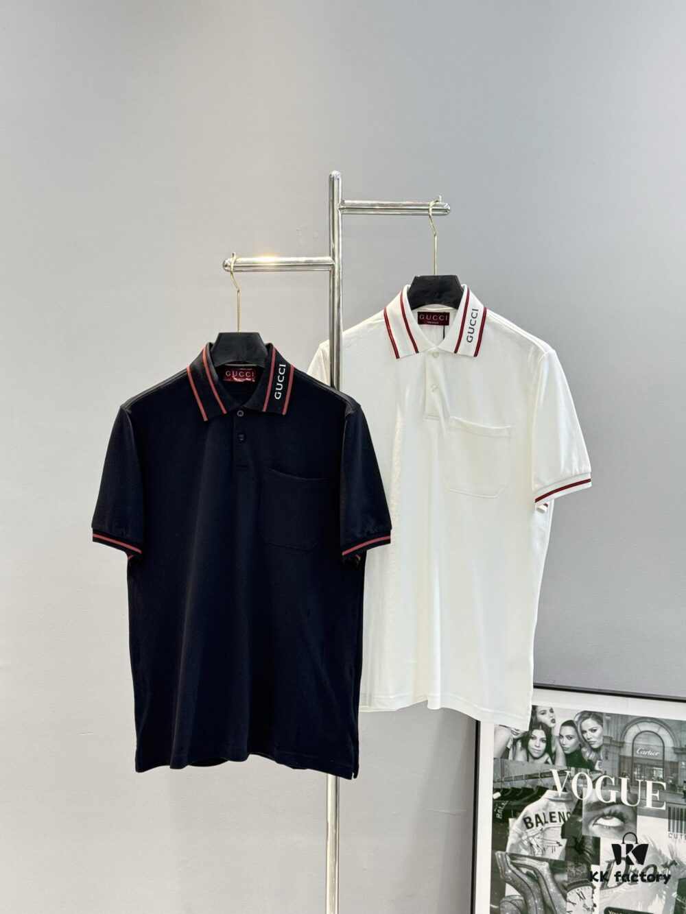 693122b4908475d562cd93dd GUCCI 2025 SS Piqué Cotton Short-Sleeve Polo Shirt with Embroidered Logo, Contrasting Jacquard Rib Collar and Custom Laser Mother-of-Pearl Buttons