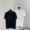 693122b4908475d562cd93dd GUCCI 2025 SS Piqué Cotton Short-Sleeve Polo Shirt with Embroidered Logo, Contrasting Jacquard Rib Collar and Custom Laser Mother-of-Pearl Buttons