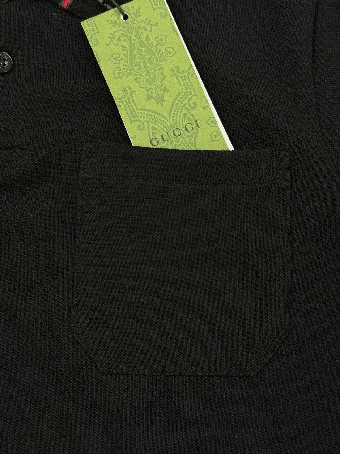 693122bc908475d562cd93df GUCCI 2025 SS Piqué Cotton Short-Sleeve Polo Shirt with Embroidered Logo, Contrasting Jacquard Rib Collar and Custom Laser Mother-of-Pearl Buttons