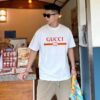 Gucci Unisex Ancora Red Logo Round Neck T-Shirt