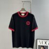 69312343908475d562cd93fa GUCC*25s New Arrival Streetwear T-Shirt, Unisex Design, This Season's Must-Have Style in Gucci's Trend Color – Burgundy Accents on Collar and Cuffs Matching Logo, 3D Embroidered Chest Logo with Unique Visual Impact, Premium 260g Pure Cotton Fabric for Soft, Comfortable, and Structured Fit, Full Branding Details Included. Colors: Black, White. European Size: S–XL (Recommended Size M for Height 175cm / Weight 72.5kg)