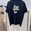 693123ff908475d562cd9424 Unisex Black/White T-Shirt by Louis, Crafted from Soft Cotton Knit with Neon-Effected Handwritten Louis Vuitton Paris Logo, Classic Straight Fit Short-Sleeve Cotton Tee