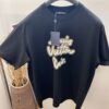 69312402908475d562cd9425 Unisex Black/White T-Shirt by Louis, Crafted from Soft Cotton Knit with Neon-Effected Handwritten Louis Vuitton Paris Logo, Classic Straight Fit Short-Sleeve Cotton Tee