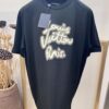 6931240f908475d562cd9428 Unisex Black/White T-Shirt by Louis, Crafted from Soft Cotton Knit with Neon-Effected Handwritten Louis Vuitton Paris Logo, Classic Straight Fit Short-Sleeve Cotton Tee
