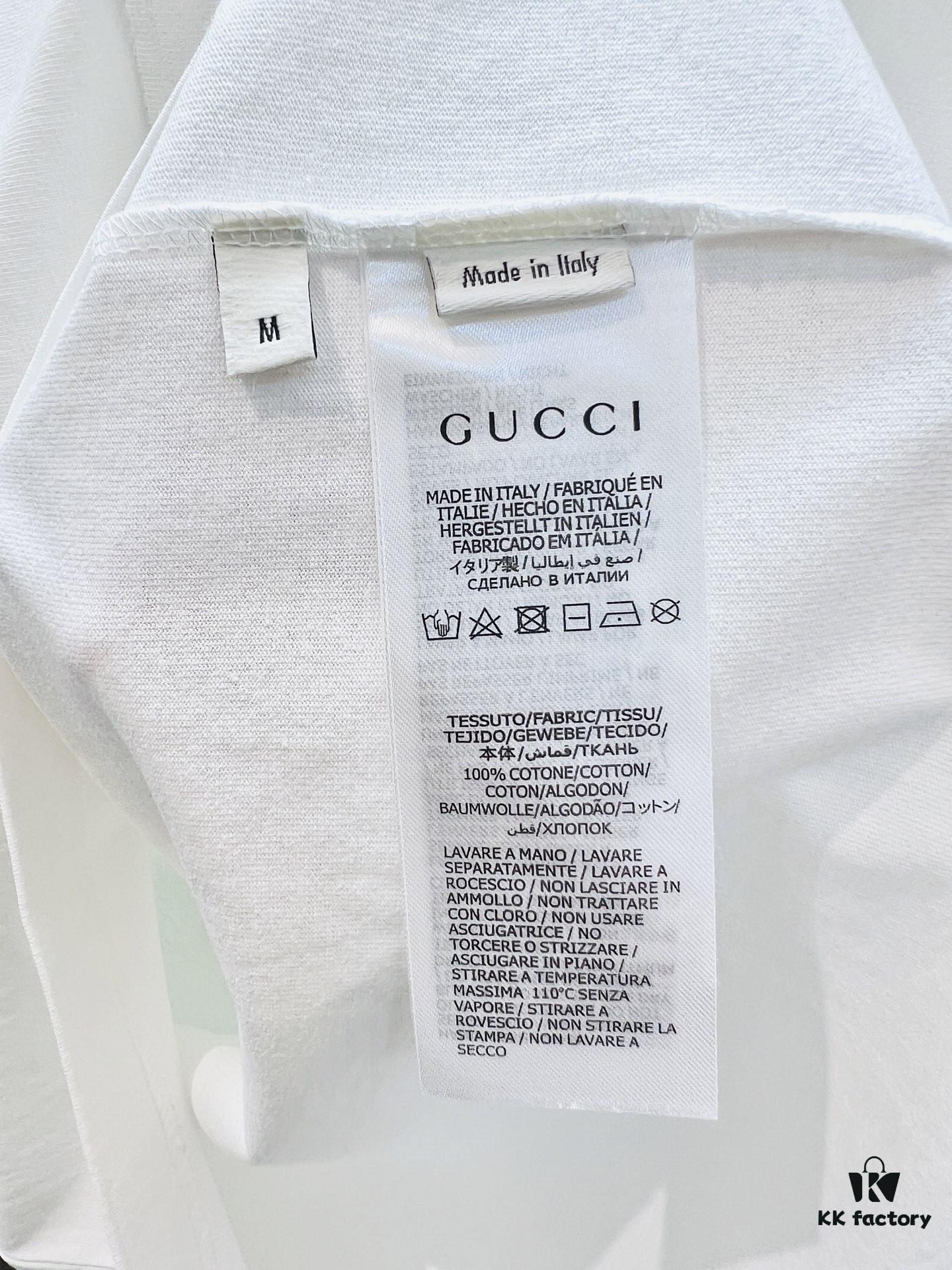 69312439908475d562cd9431 Gucci 2025FW Spring-Summer Oversized Cotton Knit T-Shirt with Gucci Logo Print and Surfer Graphic, Heavyweight Short-Sleeve Tee