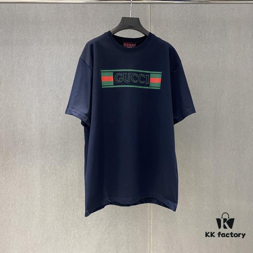 6931246a908475d562cd943c Gucc 225 Spring/Summer New Arrival Letter Print Short Sleeve T-Shirt with Dual Process of Printing and Embroidery