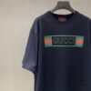 Gucc 225 Spring/Summer New Arrival Letter Print Short Sleeve T-Shirt with Dual Process of Printing and Embroidery