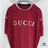 6931248b908475d562cd9447 GUCCI 25SS Gucci Printed Cotton Knit T-Shirt Short Sleeve Classic Letter with Spray-Painted Detail on Collar and Sleeves