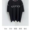 693124b6908475d562cd9455 GUCCI 25SS Gucci Printed Cotton Knit T-Shirt Short Sleeve with Classic Letter Logo, Spray-Painted Detail on Collar and Sleeves