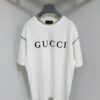 693124b7908475d562cd9456 GUCCI 25SS Gucci Printed Cotton Knit T-Shirt Short Sleeve Classic Letter with Spray Paint Decoration on Collar and Sleeves