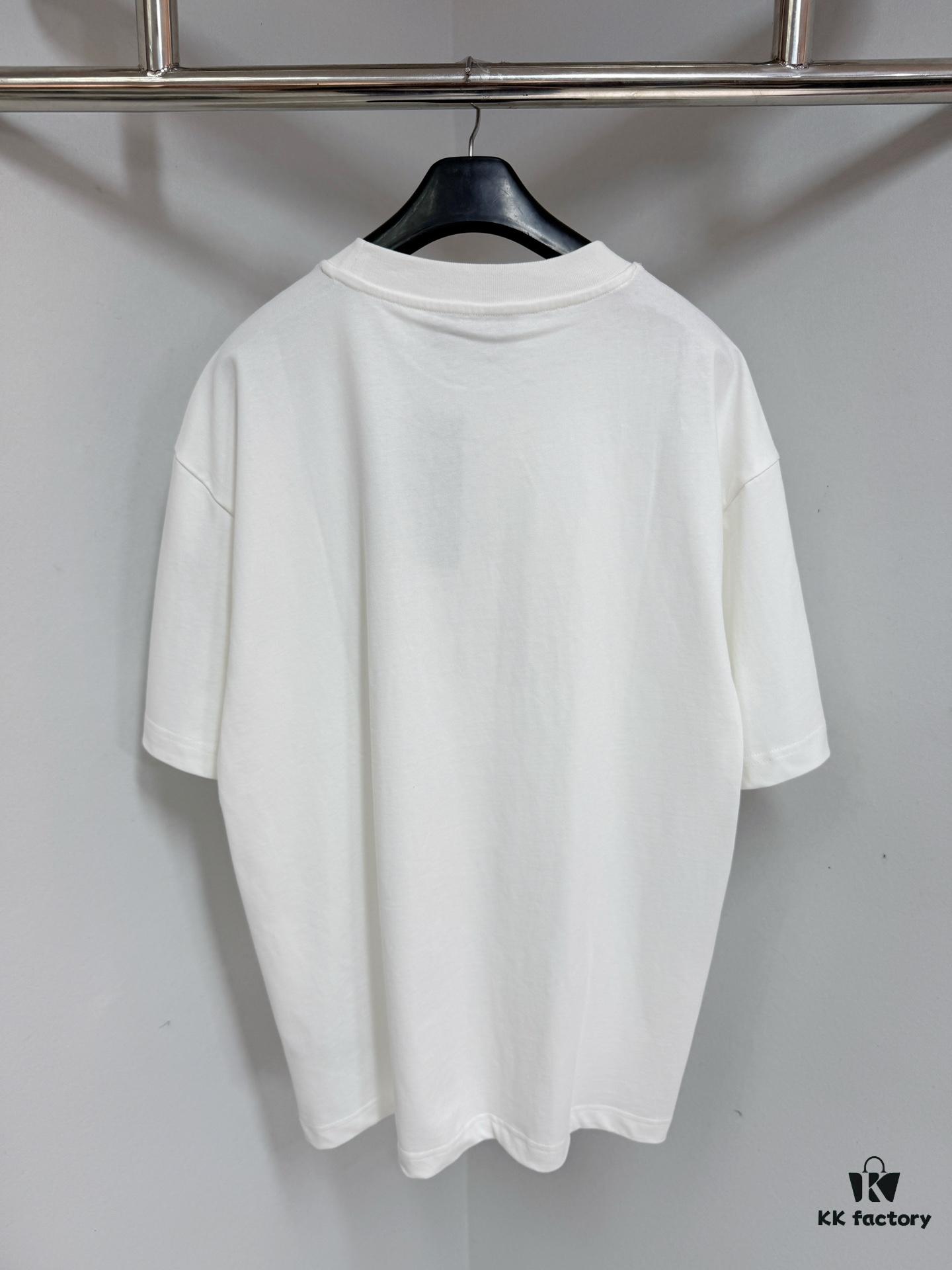 693124d9908475d562cd945f GUCC 25 3D Logo Print Short Sleeve T-Shirt in White Knit Cotton