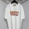 693124df908475d562cd9460 GUCC 25 3D Logo Print Short Sleeve T-Shirt in White Knit Cotton