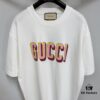 693124df908475d562cd9461 GUCC 25 3D Logo Print Short Sleeve T-Shirt in White Knit Cotton