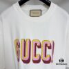 693124e5908475d562cd9462 GUCC 25 3D Logo Print Short Sleeve T-Shirt in White Knit Cotton