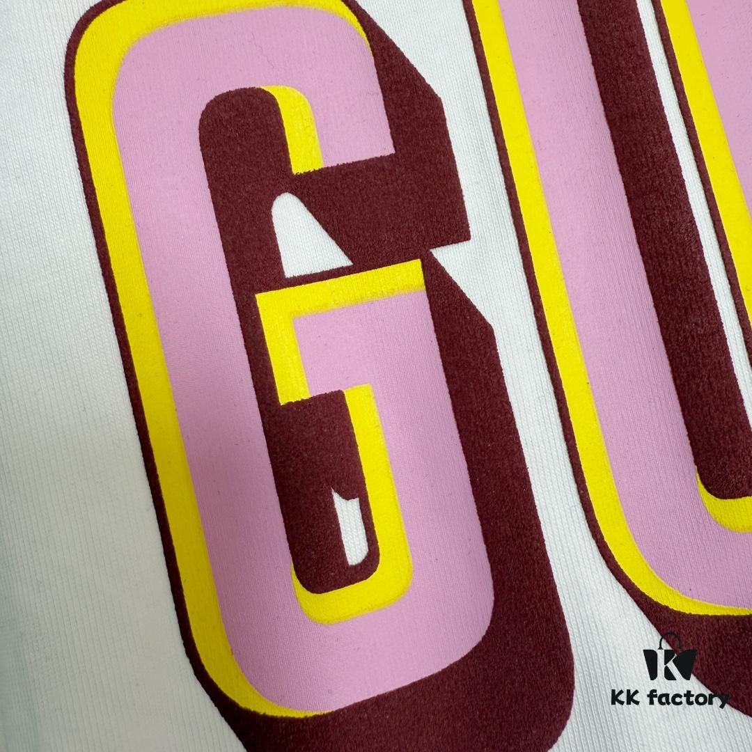 693124ed908475d562cd9465 GUCC 25 3D Logo Print Short Sleeve T-Shirt in White Knit Cotton