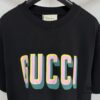 69312505908475d562cd946b GUCC 25 3D Logo Print Short Sleeve T-Shirt in White Knitted Cotton
