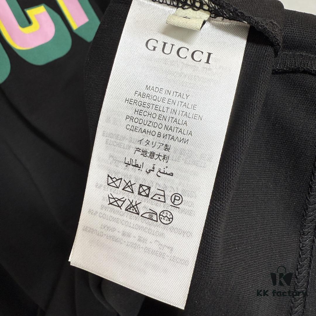 69312514908475d562cd946f GUCC 25 3D Logo Print Short Sleeve T-Shirt in White Knitted Cotton