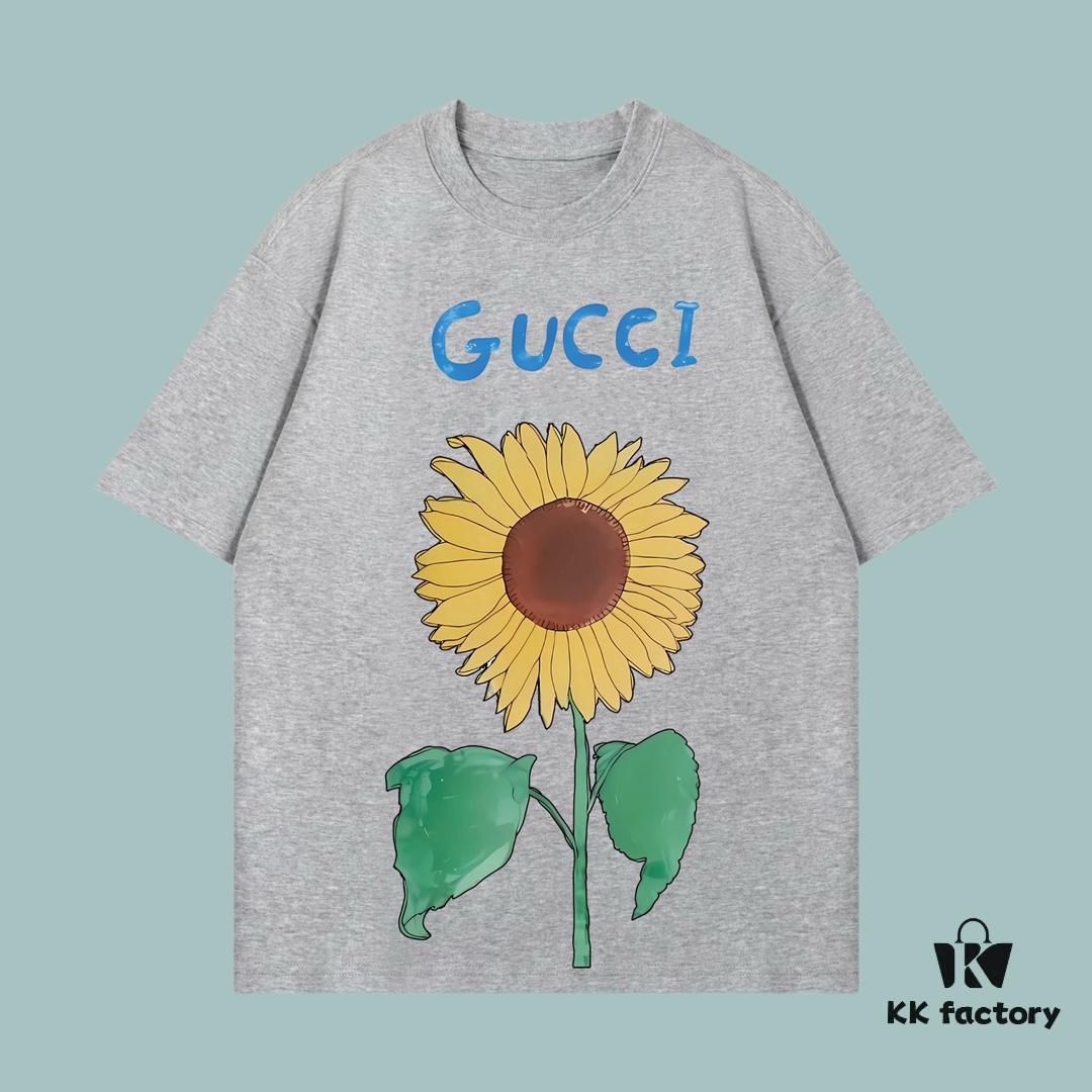 6931258a908475d562cd9493 GUCCI 2025 Fall Spring/Summer Collection Sunflower 🌻 Beverage 🍹 Short Sleeve T-Shirt Premium Quality Limited Edition