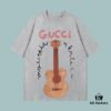 693125b4908475d562cd94a4 GUCCI 2025 Fall Spring/Summer Collection Guitar 🎸 Short Sleeve T-Shirt Premium Quality Custom Woven 270G 32-Count Double-Yarn Pure Cotton Fabric Relaxed Unisex Fit