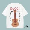 693125c9908475d562cd94ab High-End Quality GUCCI 2025 Fall Spring Collection Guitar 🎸 Short Sleeve T-Shirt, Custom Woven 270G 32-Count Double-Yarn Pure Cotton Fabric, Relaxed Fit Unisex Design
