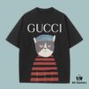 69312610908475d562cd94bd GUCCI 2025 Fall Spring/Summer Collection Kitten Graphic Short-Sleeve T-Shirt Premium Quality, Custom-Woven 270G 32-Count Double-Yarn Pure Cotton Fabric, Relaxed Fit Unisex Design