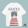 69312642908475d562cd94c7 GUCCI 2025 Fall Spring/Summer Collection Kitten Graphic Short-Sleeve T-Shirt Premium Quality, Custom-Woven 270G 32S Double-Yarn Pure Cotton Fabric, Relaxed Unisex Fit
