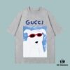 693126d4908475d562cd94fc GUCCI 2025 Fall Spring-Summer Collection Cute Puppy Graphic T-Shirt, Premium 270G 32S Double-Yarn Cotton Fabric, Relaxed Unisex Fit