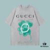 69312715908475d562cd950c GUCCI 2025 Fall Spring-Summer Collection Clover Short Sleeve T-Shirt Premium Quality 270G 32S Double-Yarn Pure Cotton Fabric Loose Fit Unisex