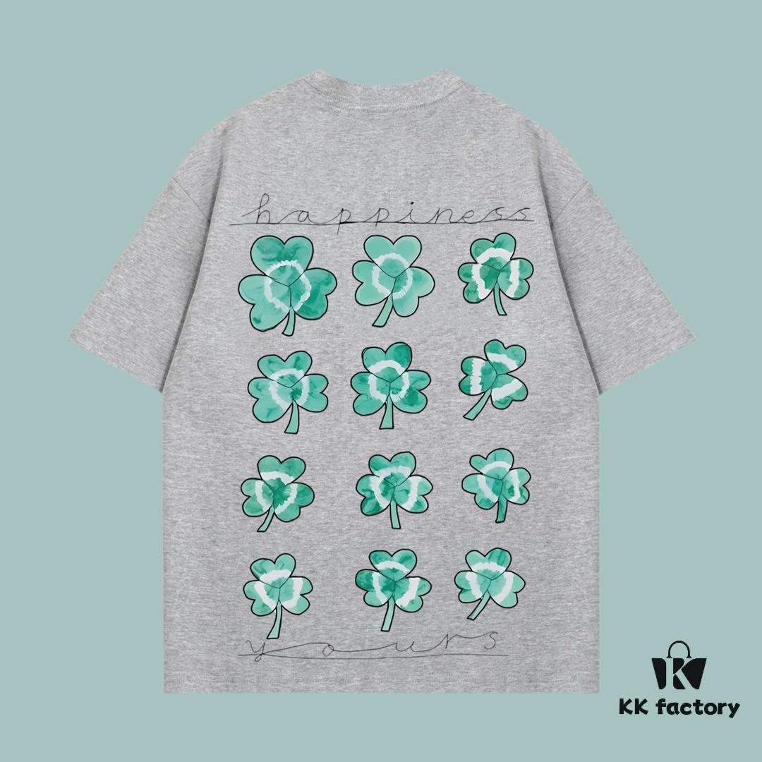 69312715908475d562cd950d GUCCI 2025 Fall Spring-Summer Collection Clover Short Sleeve T-Shirt Premium Quality 270G 32S Double-Yarn Pure Cotton Fabric Loose Fit Unisex