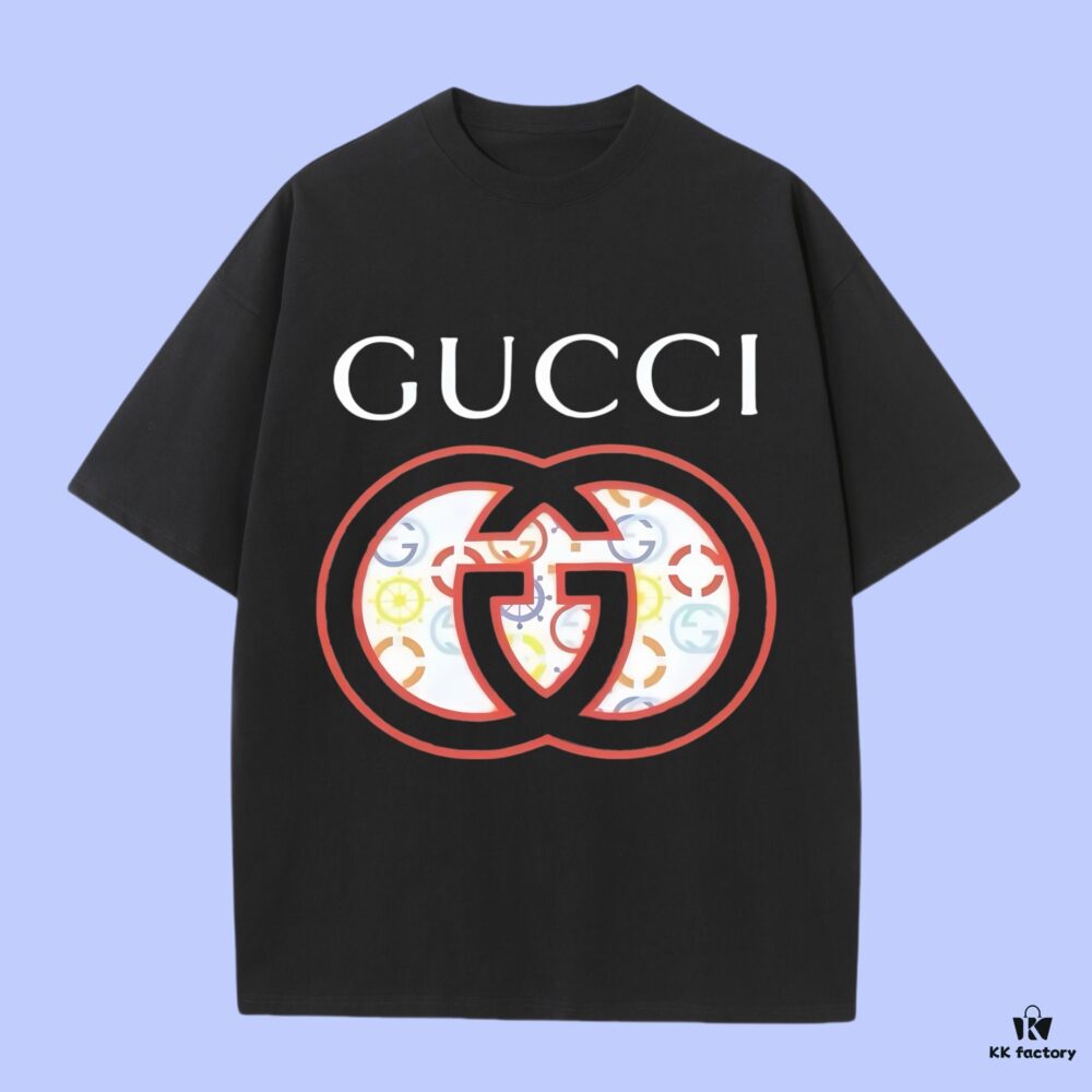 693127ac908475d562cd9538 High-End Quality GUCCI 2025 Fall Spring Collection Logo Short-Sleeve T-Shirt, Distinct from Regular Prints, Crafted in 270G 32-Count Double-Yarn Pure Cotton Fabric, Loose Fit Unisex Design