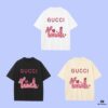 693127d5908475d562cd954b High-End Quality GUCCI 2025 Fall Spring/Summer Collection Pink Snake Short-Sleeve T-Shirt, Premium Custom-Woven 270G 32-Count Double-Yarn Pure Cotton Fabric, Distinct from Regular Printed Tees, Relaxed Unisex Fit