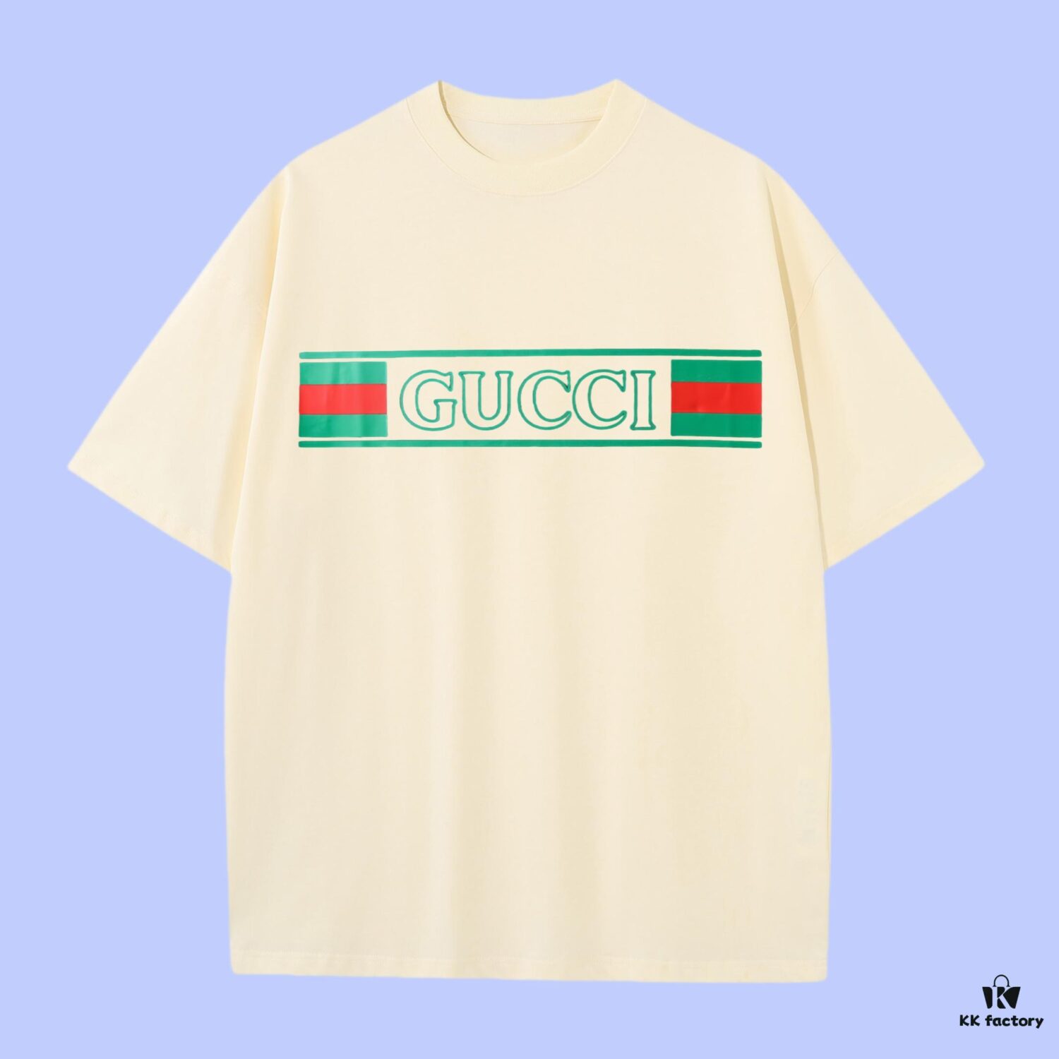 693128b6908475d562cd958e GUCCI 2025 Fall Spring-Summer Collection Logo Short Sleeve T-Shirt Premium Quality, Custom Woven 270G 32-Count Double-Yarn Pure Cotton Fabric, Relaxed Fit Unisex Design