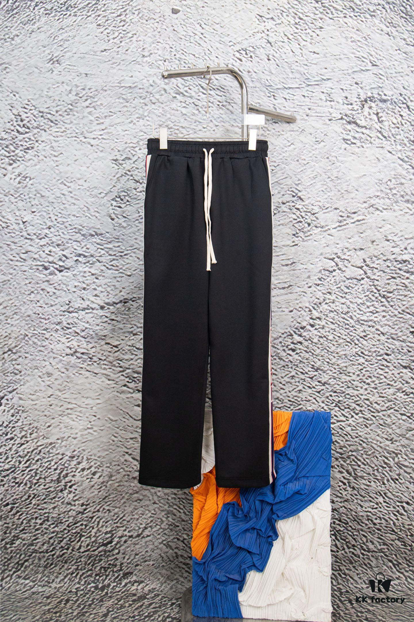 693128fb908475d562cd95a4 Gucci Y101 Evergreen Classic Webbing Wide-Leg Straight Trousers Unisex Fashion Pants